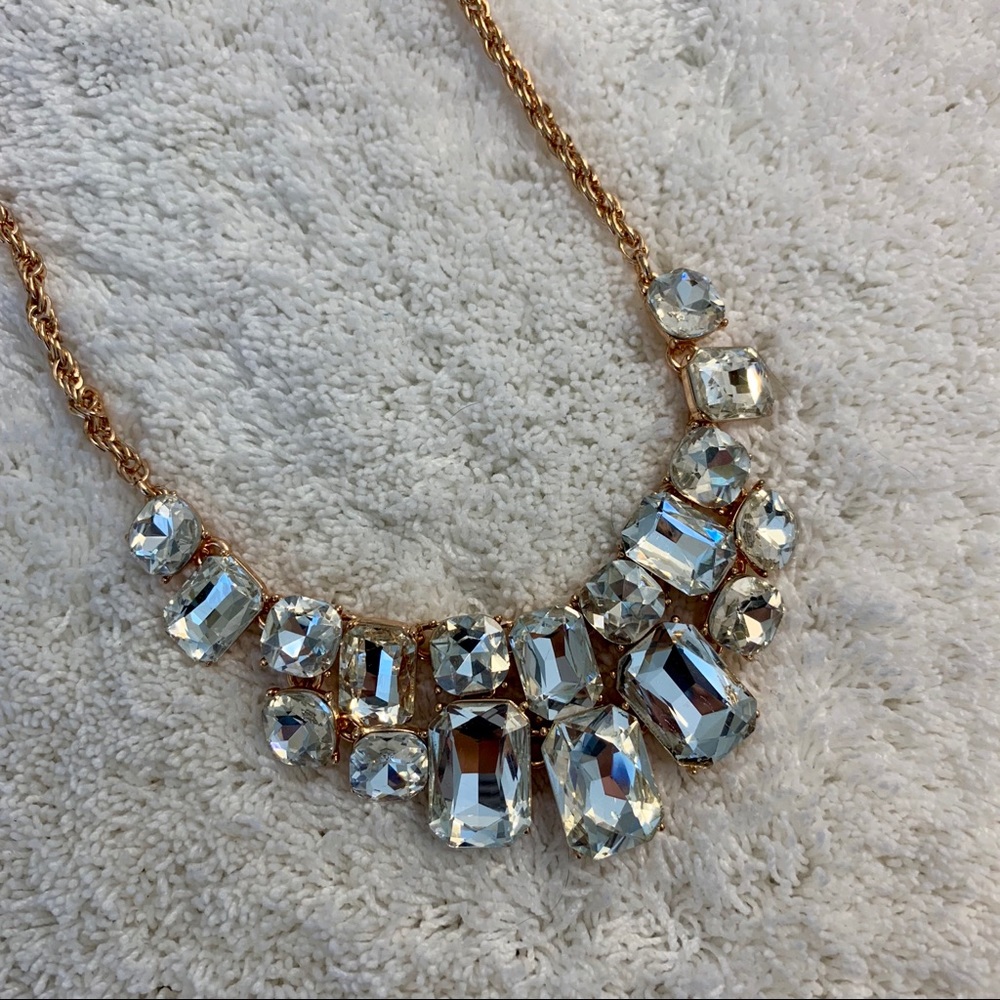 Gold Rhinestone Statement Cocktail Necklace - Picture 2 of 5